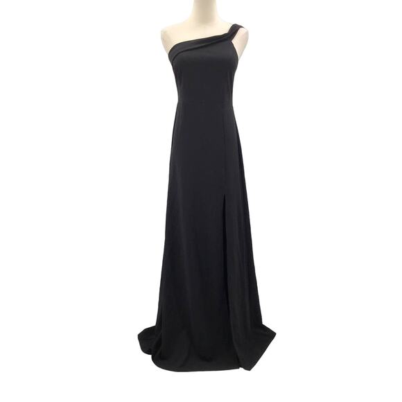 LULU'S L Iconic Sophistication Black One-Shoulder Asymmetrical Maxi Dress B74 - Picture 2 of 11